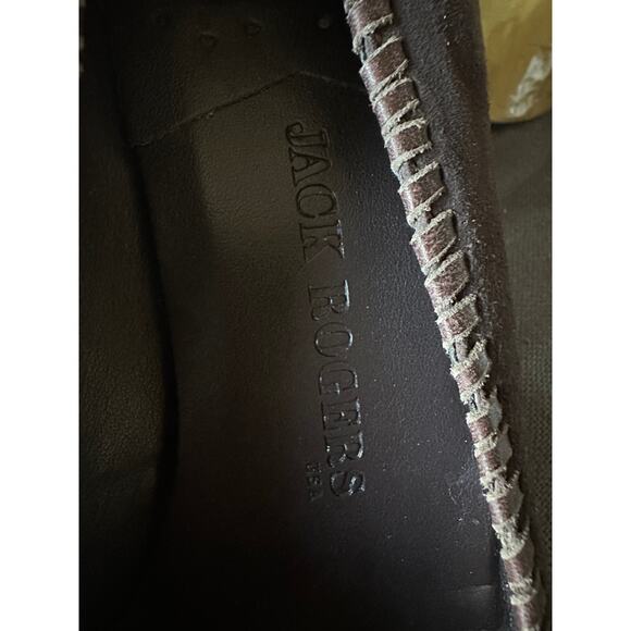 JACK ROGERS Chocolate Brown Suede Pumps Heels Size 8/9 stitched classy suede - Picture 13 of 16